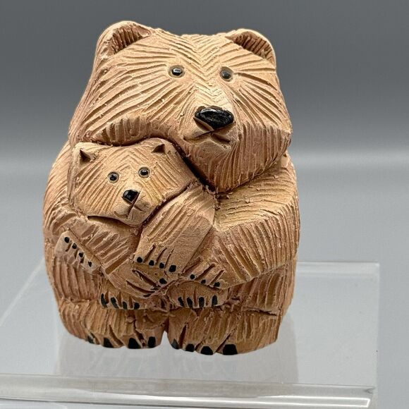 Vtg Artesania Rinconada Classic Brown Bear with Baby Bear Retired 3" Wildlife - Picture 1 of 6